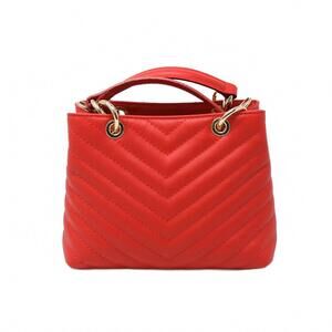 NEW GERMAN FUENTES evie top handle clutch in red